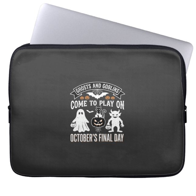 Ghosts and Goblins Halloween October Final Day_1 Laptop Sleeve (Front)