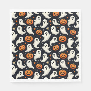 Ghosts and Jack o'Lanterns Halloween Napkin