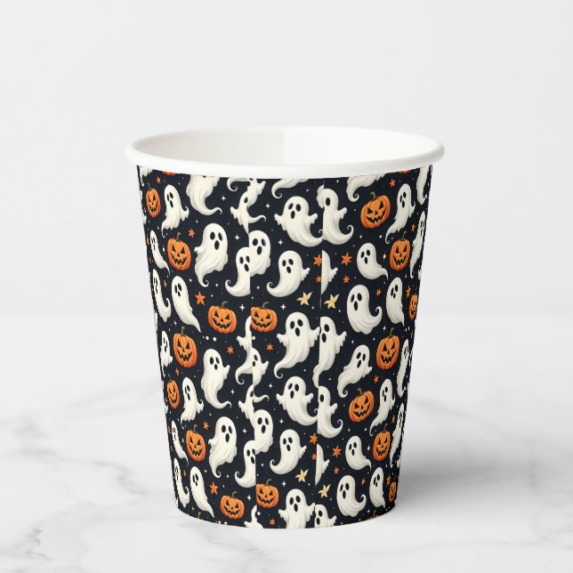 Ghosts and Jack o'Lanterns Paper Cups (Left)