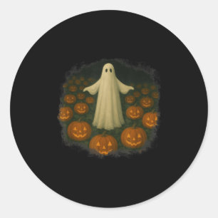 Ghosts And Pumpkins! Halloween!  Classic Round Sticker