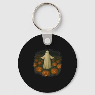 Ghosts And Pumpkins! Halloween!  Key Ring