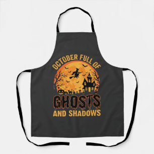 Ghosts and Shadows Halloween Moon Design Apron