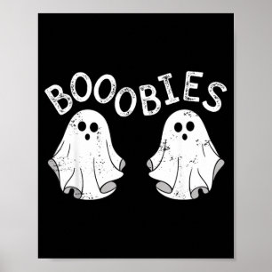 Ghosts Booobie Halloween Bra Breast Funny Costume Poster