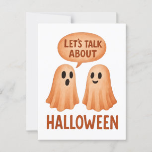 Ghosts Discussing Halloween Postcard