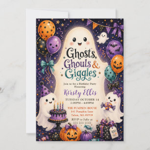 Ghosts Ghouls & Giggles Birthday Party Invitation