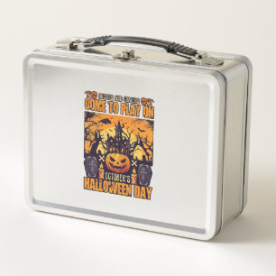 Ghosts Goblins Halloween Come Play October Haunted Metal Lunch Box