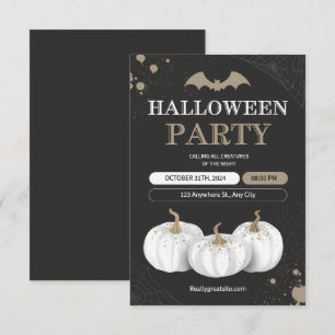 Ghosts & Gold: A Glitzy Halloween Bash Invitation
