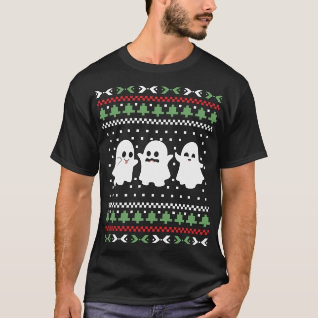 Ghosts Halloween Christmas Ugly Sweater  (Front)