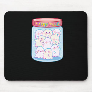 Ghosts Happy Pills Sticker Mouse Mat