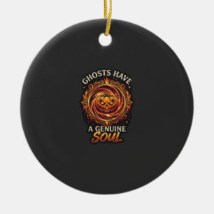 Ghosts Have Genuine Soul Haloween Pumpkin Fire Swi Ceramic Tree Decoration