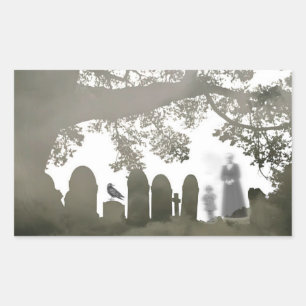 Ghosts in a Graveyard Rectangular Sticker