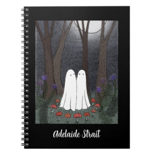 Ghosts in the enchanted Forest custom name goth Notebook