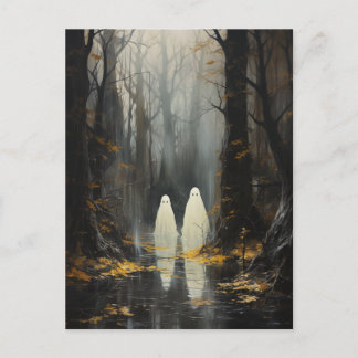 Ghosts in the Woods Halloween Postcard