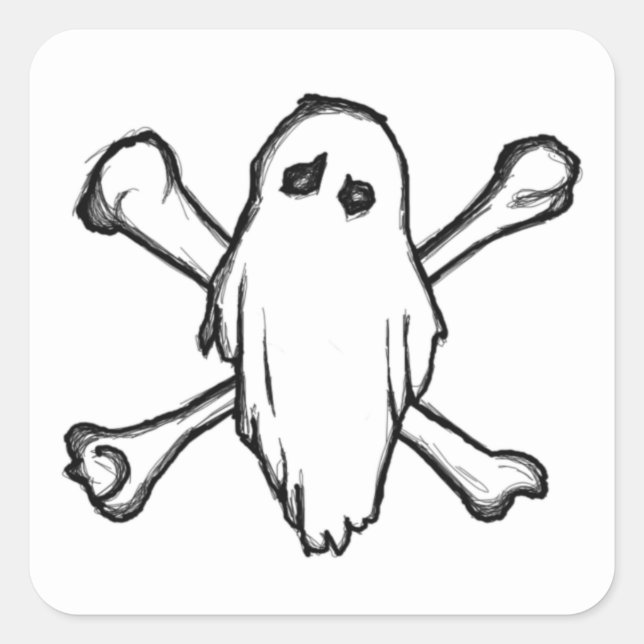 GHOSTS N BONES SQUARE STICKER (Front)