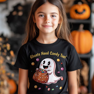 Ghosts Need Candy Too! Halloween Boy Girl Tri-Blend Shirt