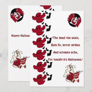 Ghosts Parade Halloween Bats Greeting Holiday Card