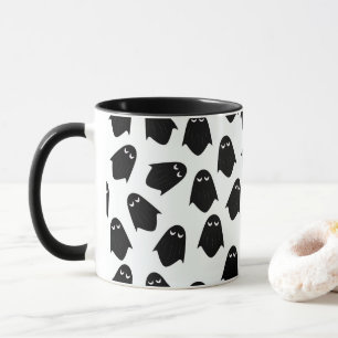 Ghosts pattern silhouette coffee cup