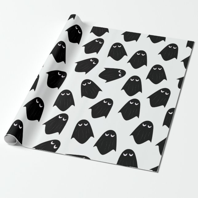Ghosts pattern silhouette tissue paper (Unrolled)