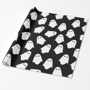 Ghosts pattern silhouette wrapping paper