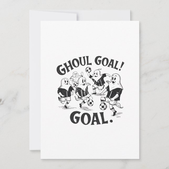 Ghosts playing a game of soccer invitation (Front)
