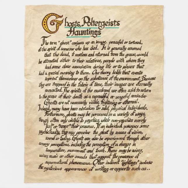 Ghosts, Poltergeists, Hauntings Fleece Blanket (Front)