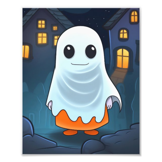 Ghosts Pumpkins Cute Halloween Ghost Photo Print (Front)