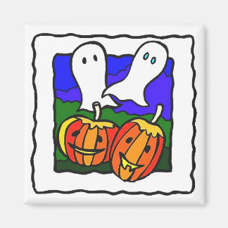 "Ghosts, Pumpkins" Halloween Fridge Magnet