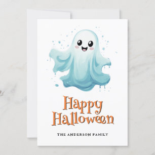 Ghosts Pumpkins Kids Halloween Card