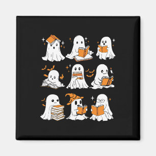 Ghosts Reading Books Lovers Club Booooks Halloween Magnet