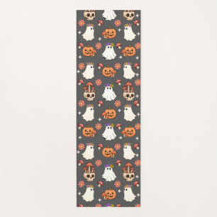 Ghosts, Skulls & Autumn Blooms Yoga Mat