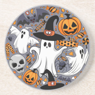 Ghosts Spooky and Creepy Cute Monsters Coaster