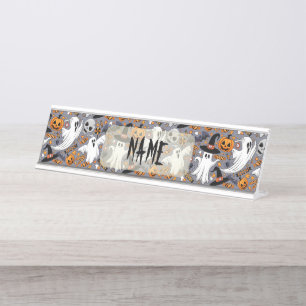 Ghosts Spooky and Creepy Cute Monsters Desk Name Plate