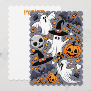 Ghosts Spooky and Creepy Cute Monsters Invitation