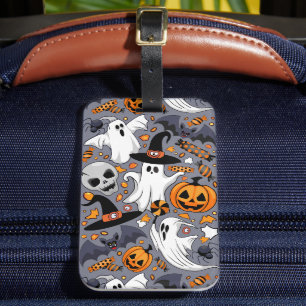 Ghosts Spooky and Creepy Cute Monsters Luggage Tag