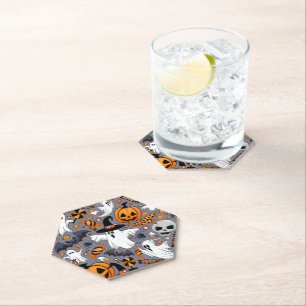 Ghosts Spooky and Creepy Cute Monsters Paper Coaster