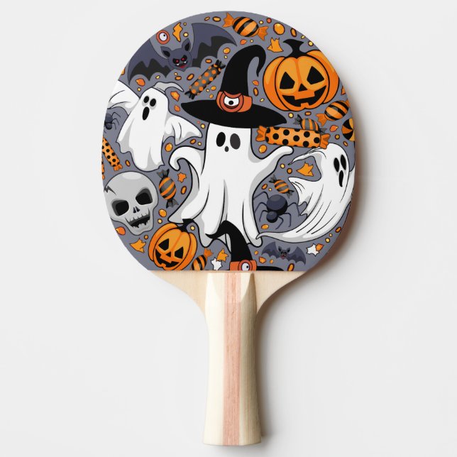 Ghosts Spooky and Creepy Cute Monsters Ping Pong Paddle (Front)