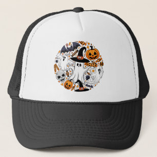 Ghosts Spooky and Creepy Cute Monsters Trucker Hat
