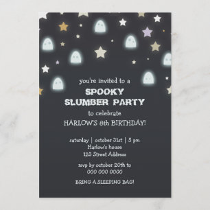 Ghosts Stars Spooky Slumber Party Invite
