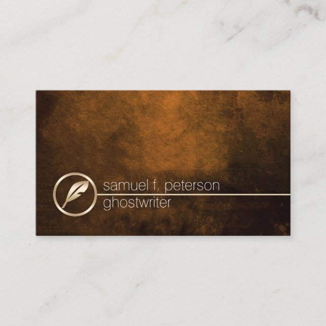 Ghostwriter Gold Pen Nib Icon Publishing Business Card (Front)