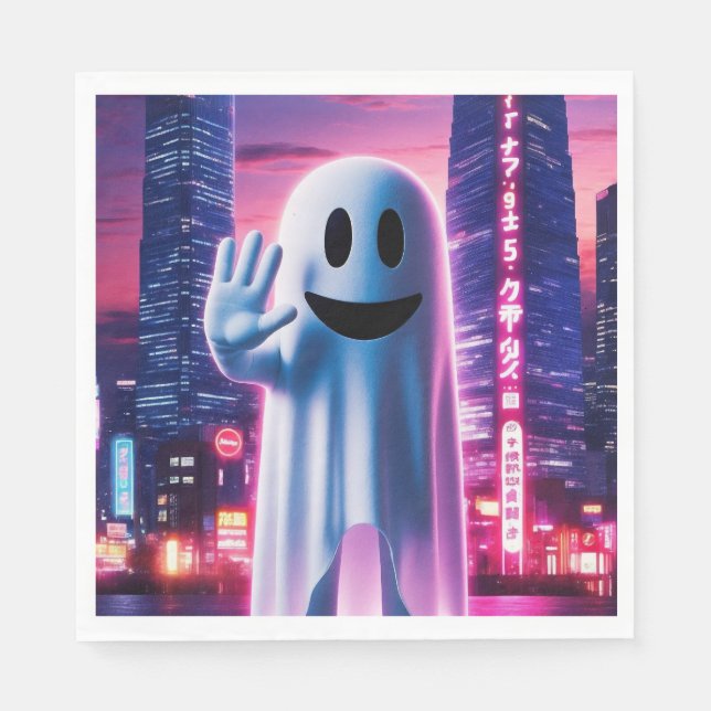 Ghosty Wave & Urban Lights  Napkin (Front)