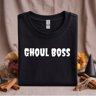 Ghoul Boss white typography T-Shirt