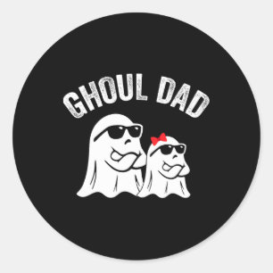 Ghoul Dad Funny Halloween Daddy Ghost Vintage Classic Round Sticker