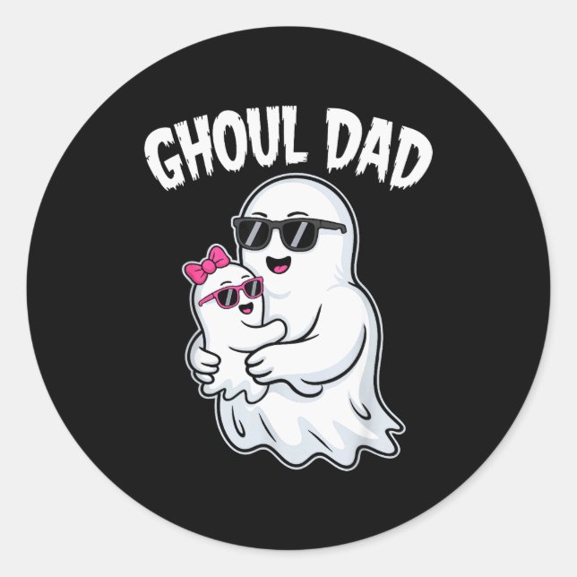 Ghoul Dad Shirt Men Daddy Soky Halloween Ghost Cos Classic Round Sticker (Front)