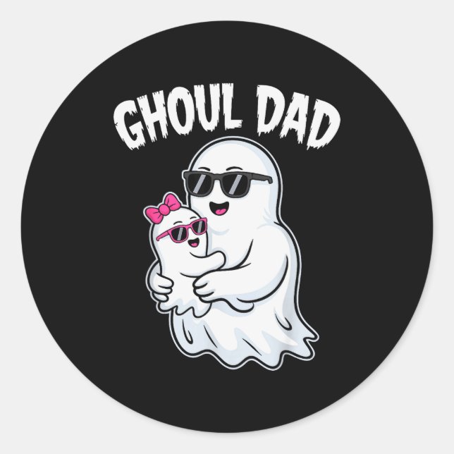 Ghoul Dad Shirt Men Daddy Soky Halloween Ghost Cos Classic Round Sticker (Front)