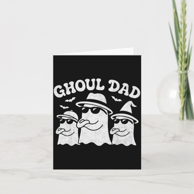 Ghoul Dad Vintage Daddy Ghost Funny Halloween  Card (Front)