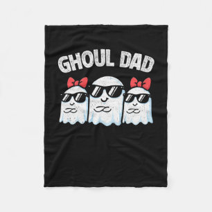 Ghoul Dad Vintage Daddy Ghost Funny Halloween Long Fleece Blanket