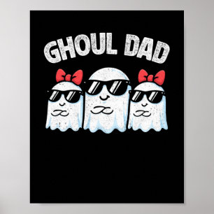Ghoul Dad Vintage Daddy Ghost Funny Halloween Long Poster