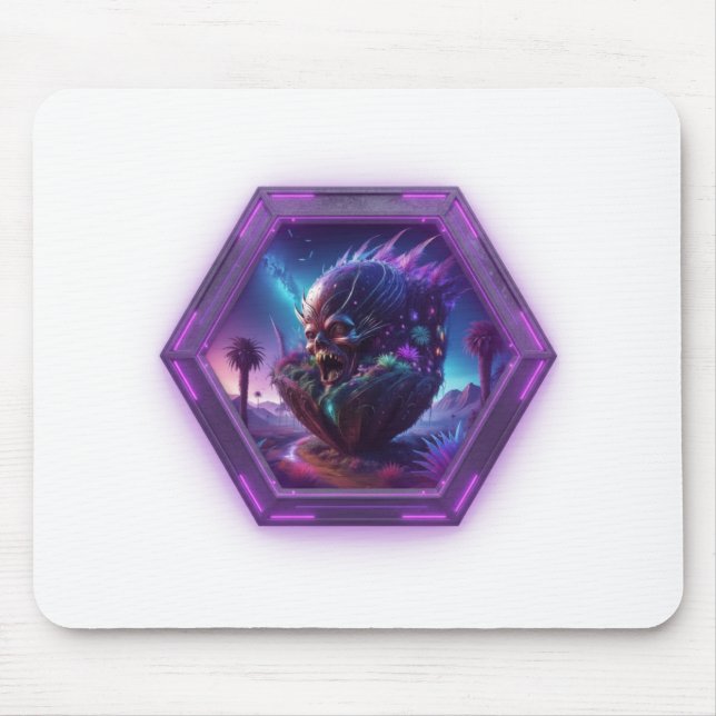 Ghoul Emerging From Pod On Desolate Landscape Mouse Mat (Front)