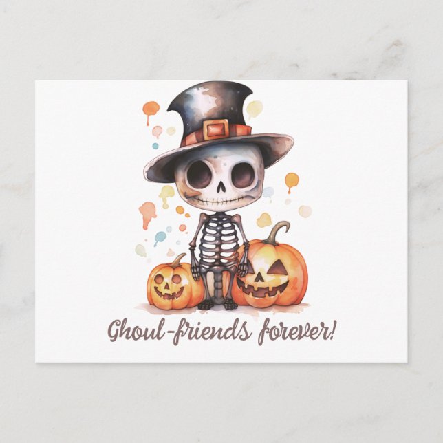 Ghoul-friends Forever Ghoul Fun & Modern Halloween Holiday Postcard (Front)