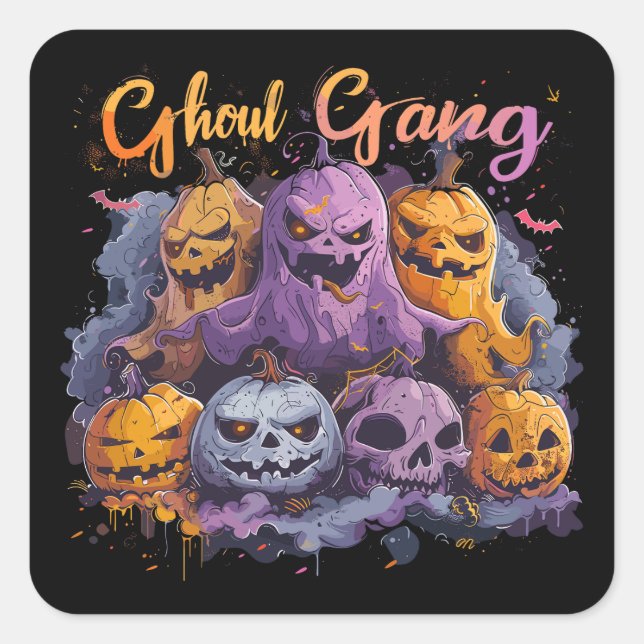 Ghoul Gang  | ExDesigner | Halloween Square Sticker (Front)